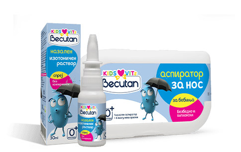 Becutan KIDS VITS Назален изотоничен раствор и           Becutan KIDS VITS Аспиратор за нос